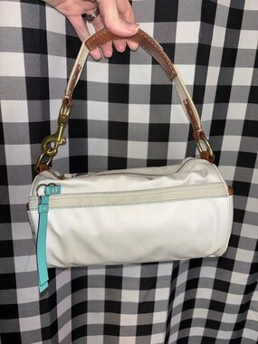 Coach Hampton White Satin Baguette 2005 Y2K